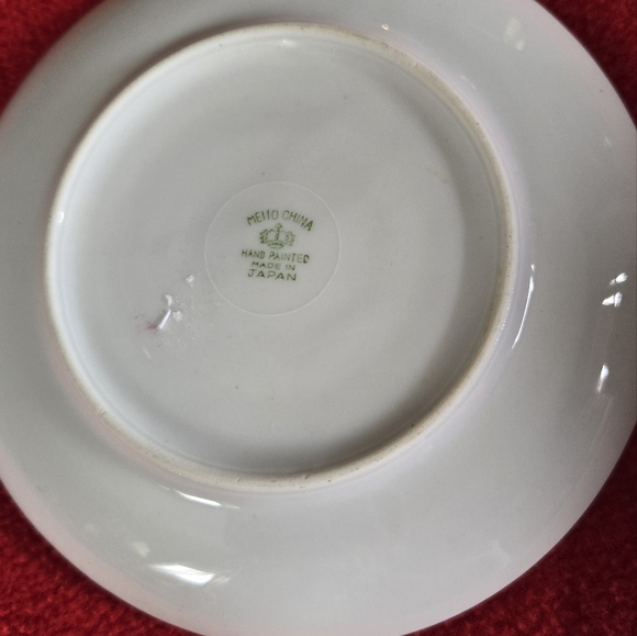 vintage rare meito china japan saucer poppy handpainted plates set of 4 - Picture 6 of 8